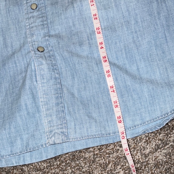 VTG Rare Polo Ralph Lauren Light Wash Denim Western Button Up Pearl Snap Shirt - Picture 7 of 8